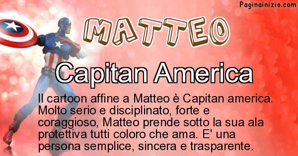 Matteo - Personaggio dei cartoni associato a Matteo