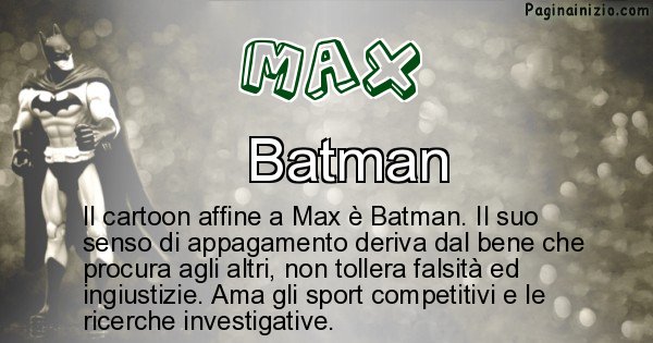 Max - Personaggio dei cartoni associato a Max