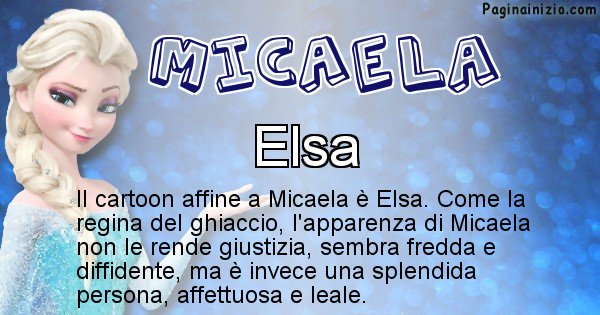 Micaela - Personaggio dei cartoni associato a Micaela
