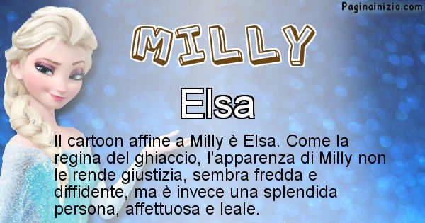 Milly - Personaggio dei cartoni associato a Milly