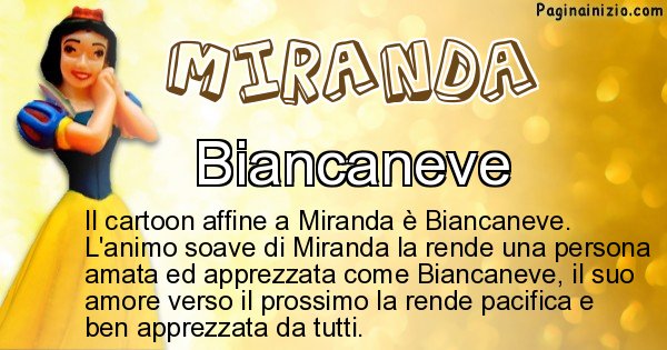 Miranda - Personaggio dei cartoni associato a Miranda