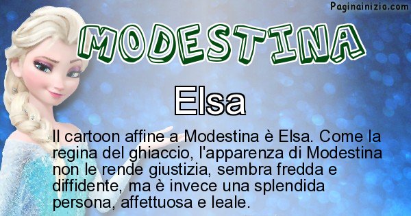 Modestina - Personaggio dei cartoni associato a Modestina