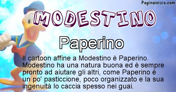 Modestino - Personaggio dei cartoni associato a Modestino