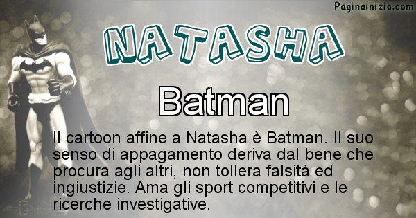 Natasha - Personaggio dei cartoni associato a Natasha