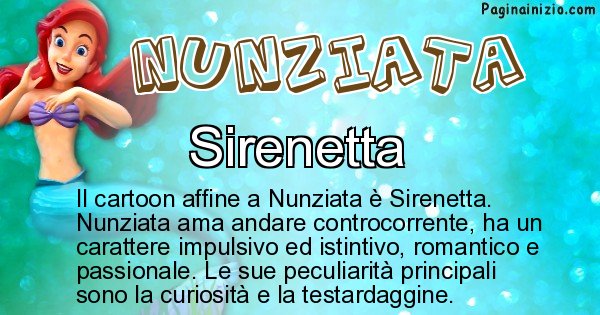 Nunziata - Personaggio dei cartoni associato a Nunziata