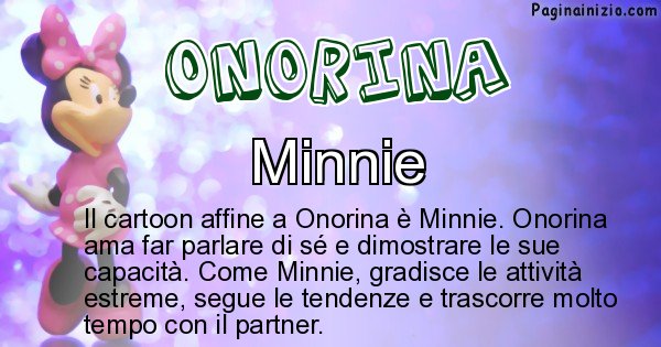 Onorina - Personaggio dei cartoni associato a Onorina