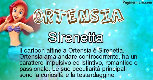 Ortensia - Personaggio dei cartoni associato a Ortensia