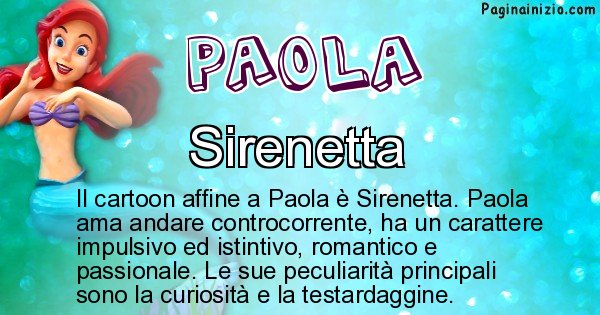 Paola - Personaggio dei cartoni associato a Paola