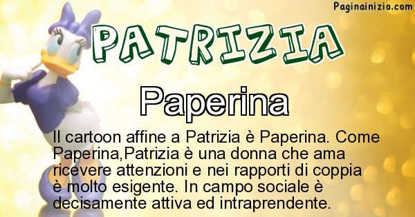 Patrizia - Personaggio dei cartoni associato a Patrizia