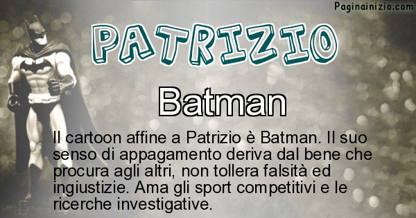 Patrizio - Personaggio dei cartoni associato a Patrizio