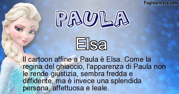 Paula - Personaggio dei cartoni associato a Paula
