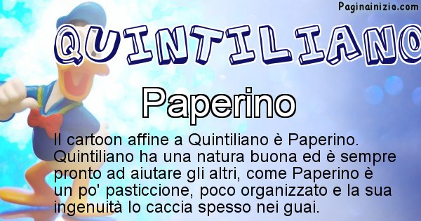 Quintiliano - Personaggio dei cartoni associato a Quintiliano