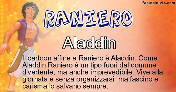 Raniero - Personaggio dei cartoni associato a Raniero