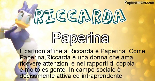Riccarda - Personaggio dei cartoni associato a Riccarda