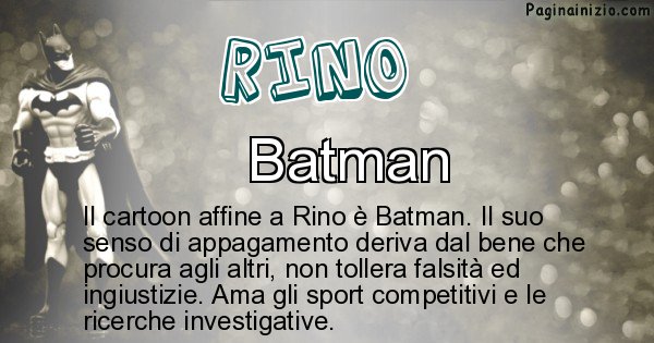 Rino - Personaggio dei cartoni associato a Rino