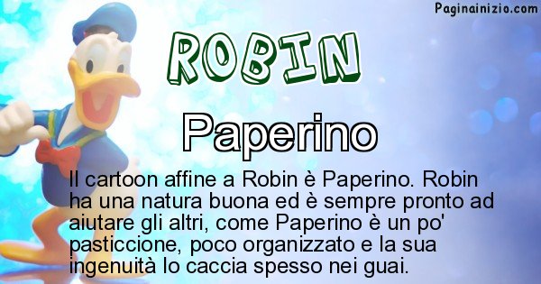 Robin - Personaggio dei cartoni associato a Robin