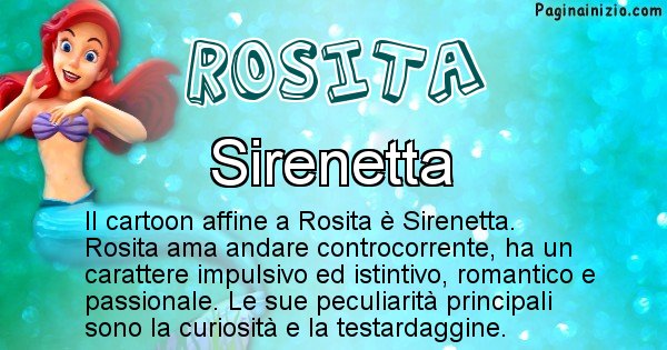 Rosita - Personaggio dei cartoni associato a Rosita