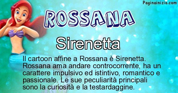 Rossana - Personaggio dei cartoni associato a Rossana