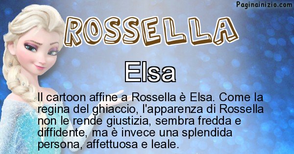 Rossella - Personaggio dei cartoni associato a Rossella