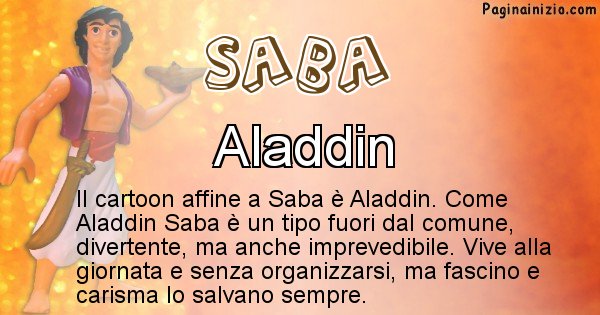 Saba - Personaggio dei cartoni associato a Saba