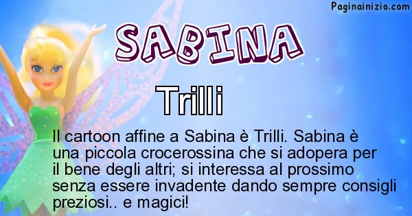 Sabina - Personaggio dei cartoni associato a Sabina