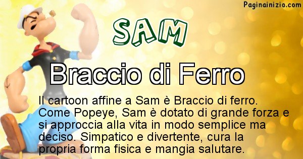 Sam - Personaggio dei cartoni associato a Sam