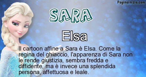 Sara - Personaggio dei cartoni associato a Sara