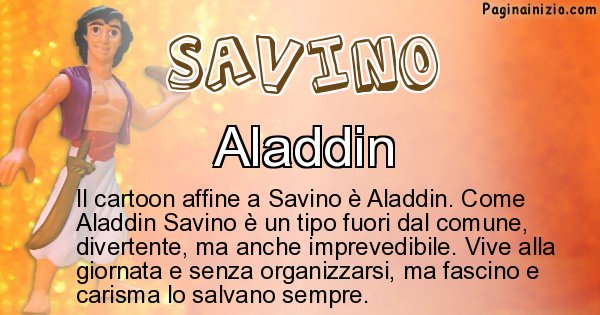 Savino - Personaggio dei cartoni associato a Savino