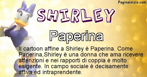 Shirley - Personaggio dei cartoni associato a Shirley