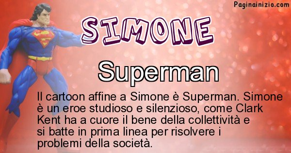 Simone - Personaggio dei cartoni associato a Simone