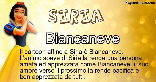 Siria - Personaggio dei cartoni associato a Siria