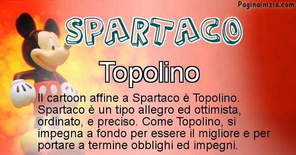 Spartaco - Personaggio dei cartoni associato a Spartaco