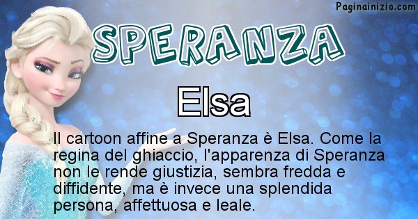 Speranza - Personaggio dei cartoni associato a Speranza