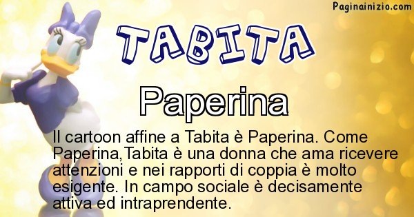 Tabita - Personaggio dei cartoni associato a Tabita