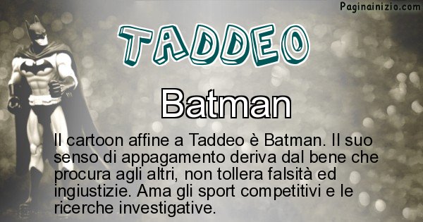 Taddeo - Personaggio dei cartoni associato a Taddeo