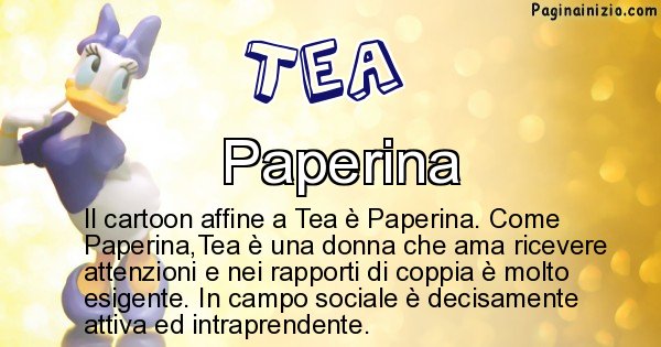 Tea - Personaggio dei cartoni associato a Tea