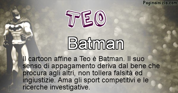 Teo - Personaggio dei cartoni associato a Teo