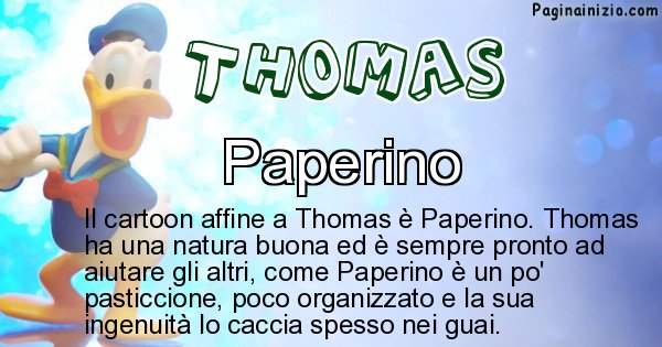 Thomas - Personaggio dei cartoni associato a Thomas