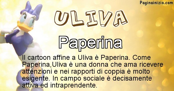 Uliva - Personaggio dei cartoni associato a Uliva