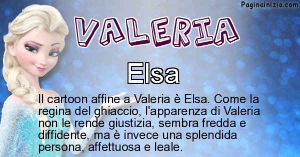 Valeria - Personaggio dei cartoni associato a Valeria