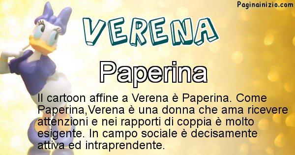 Verena - Personaggio dei cartoni associato a Verena
