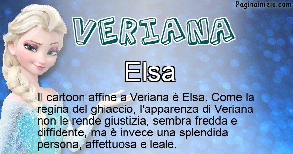 Veriana - Personaggio dei cartoni associato a Veriana