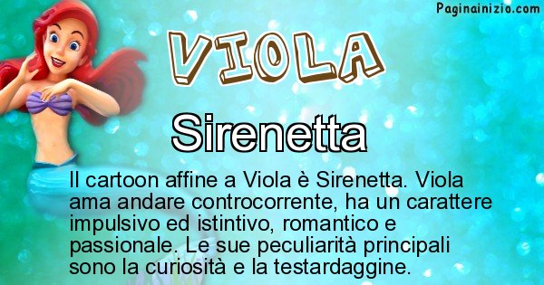 Viola - Personaggio dei cartoni associato a Viola