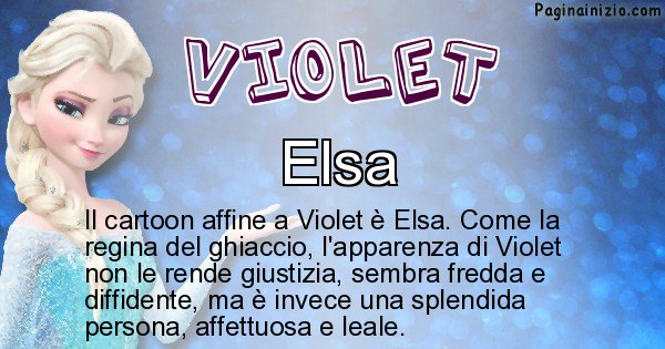 Violet - Personaggio dei cartoni associato a Violet