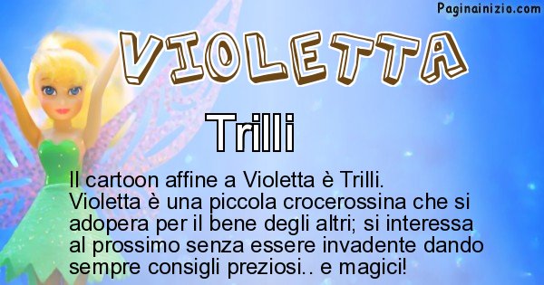 Violetta - Personaggio dei cartoni associato a Violetta