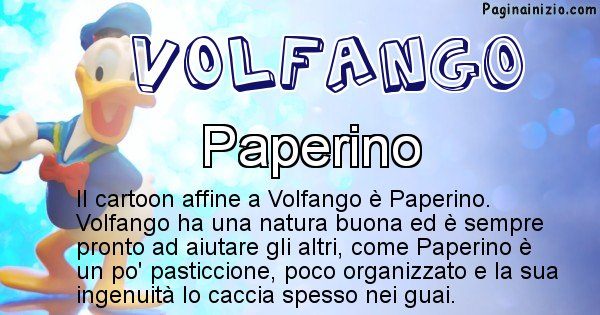 Volfango - Personaggio dei cartoni associato a Volfango