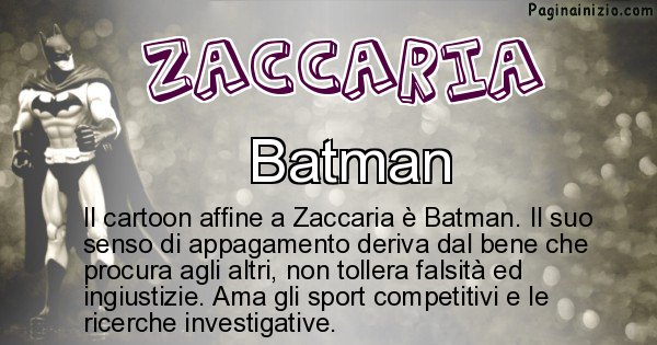 Zaccaria - Personaggio dei cartoni associato a Zaccaria