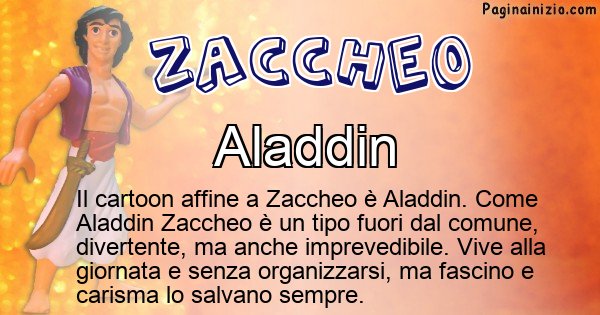 Zaccheo - Personaggio dei cartoni associato a Zaccheo
