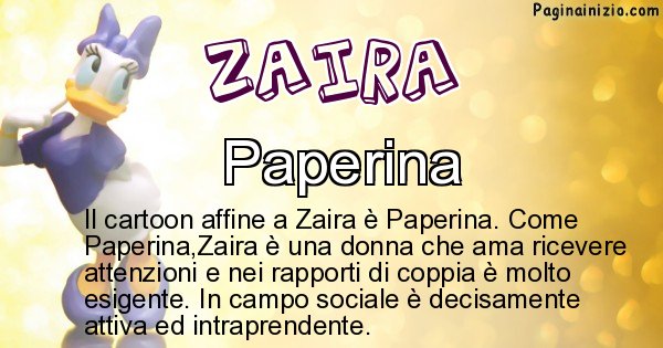 Zaira - Personaggio dei cartoni associato a Zaira