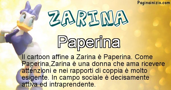 Zarina - Personaggio dei cartoni associato a Zarina